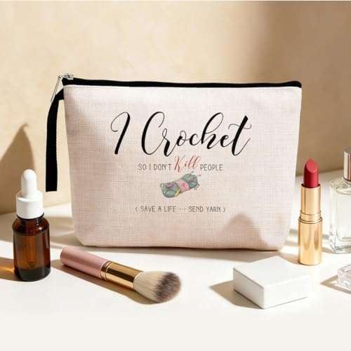 Crochet Gifts, Knitting Gifts for Women Her Zipper Pouch Bag Travel Bags