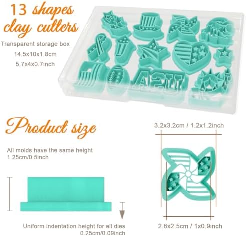 ORIGACH 13 Pcs America Element Polymer Clay Cutters Set