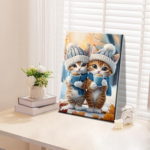 ATDMS Paint by Numbers Kits for Adults, Cats Paint by Number with Frame