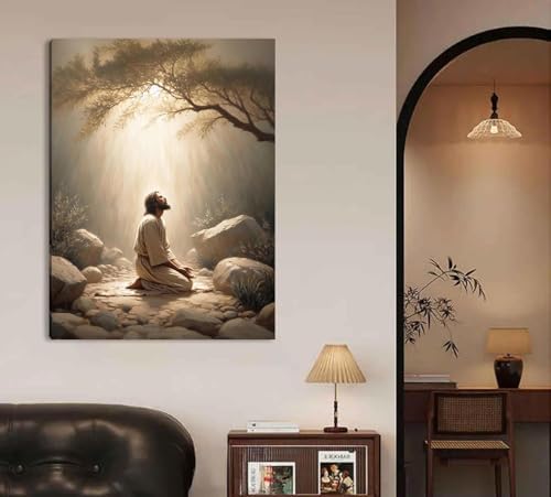 Jesus Paint by Numbers Kit for Adults Framed Canvas, Frameworkless