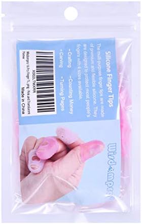 Wisdompro 16 Pcs Finger Tips, Thimble Fingertip Grips - Pink, Translucent