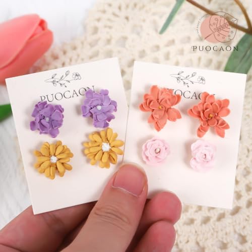 Puocaon Flower Petal Polymer Clay Cutters for Jewelry Earrings Making