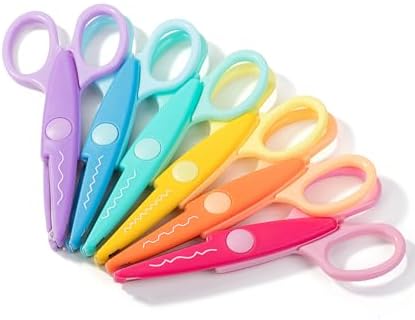 Mr. Pen- Craft Scissors Decorative Edge, 6 Pack, Candy | Zig Zag Scissors for Crafting, Scrapbooking, Fancy, Pattern, Design