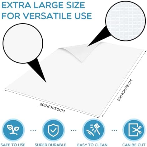 Patelai Extra Large Flexible Cutting Board Sewing Cutting Mat for Craft Countertop Protector Mat 30 x 20 Inches Kitchen Thin Plastic Chopping Pad White Non Slip Lattice Back for Food Prep