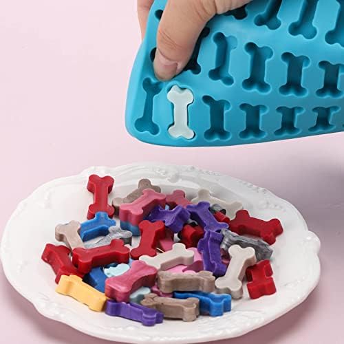 Dog Treats Molds, 108 Cavity Mini Bone Shaped Silicone Molds Baking Molds for Dog Treats, Cookies, Biscuits, Chocolate, Candy, Jelly, Ice Cube, Gummy