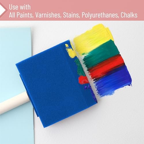 Bates 3-Inch Foam Paint Brushes, 24 Pack, Blue - for Painting and Staining