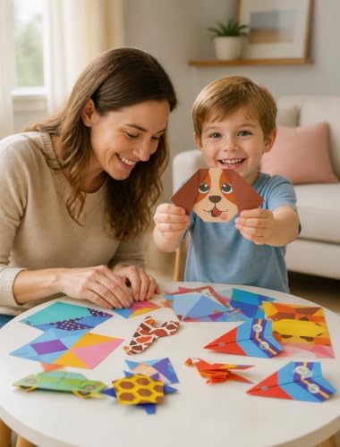 hapray Origami Kit for Kids, 98 Paper with 47 Patterns, Origami Instruction | DIY Art and Craft Projects with 49-page Guide, Beginners Origami Kit for Ages 5+, Classrooms and Family Craft Time