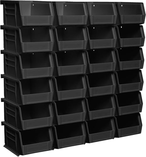 Akro-Mils 30210 AkroBins Plastic Storage Bins, 5"x4"x3", Black, 24-Pack