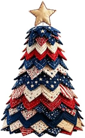 DIY Quilted Christmas Tree Kit, 3D Padded Fabric Sewing Craft Set (Star)