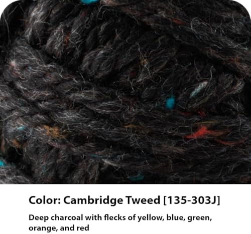 Lion Brand Yarn Hometown Yarn, Super-Bulky Yarn for Knitting, Crocheting, and Crafting, 3 Pack, Cambridge Tweed