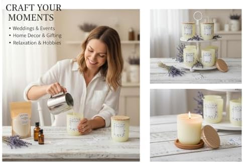 LETINE White Candle Jars 8 oz - 12PCS Glass Vessels with Lids for Candle Making Supplies, Home Storage & Wedding Gifts | Versatile Candle Containers for Making Candles & DIY Crafts