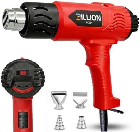 1800W Heat Gun - BILLION GOLD 3D Grip Heavy Duty Hot Air Gun 120℉-1200℉