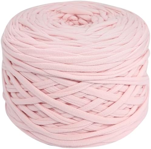400g T-Shirt Yarn, 130 Yards Elastic Fabric Crochet DIY Pink