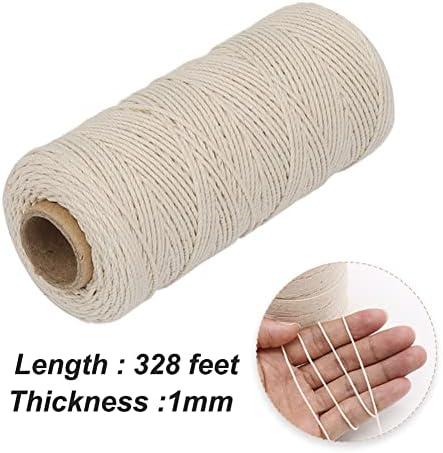 Vivifying Butchers Twine, 328 Feet 3Ply Cotton Bakers Twine, Food Safe Cooking String for Tying Meat, Making Sausage, Trussing Turkey, Roasting and Packing (Beige)