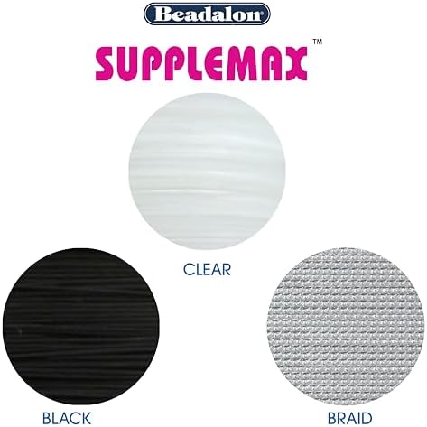 Beadalon SuppleMax Beading Thread - Black, .25mm / .010in - 50m / 164ft