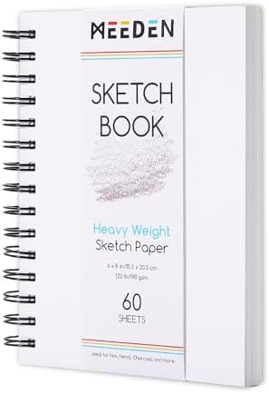 MEEDEN 6"x8" Sketchbook Paper Pad: 122lb/180gsm, 60 Sheets Heavy Weight