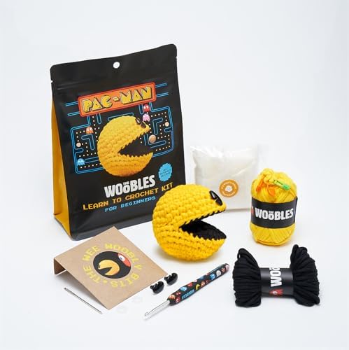 The Woobles Beginners Crochet Kit with Easy Peasy Yarn as seen on Shark Tank - with Step-by-Step Video Tutorials - PAC-MAN Crochet