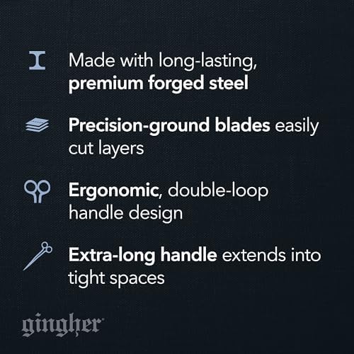 Gingher 6" Double-Curved Embroidery & Applique Scissors for Crafting