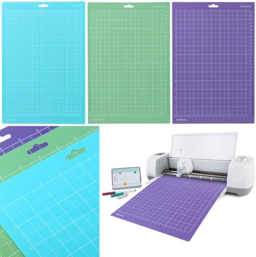 3PCS Cutting Mats for Cri-cut Joy Xtra,13.98x9.45inch Standard Grip Machine Mat,Reusable Cut Mat for Crafts with Scraper,Variety Adhesive Cutting Mats for Cri-cut Joy Xtra