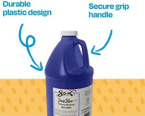 Sax True Flow Heavy Body Acrylic Paint, 1/2 Gallon, Ultramarine Blue - 439280, 64 Fl Oz (Pack of 1)