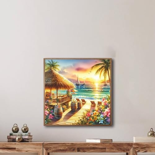 Diamond Art Kits for Adults Beach,Diamond Painting Kits 13.8x13.8inch