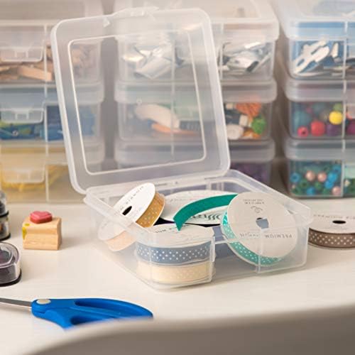 IRIS USA Clear Cases |Made in USA| Plastic Box Organizers (18-Pack)- Small