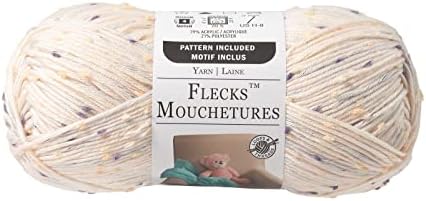 Loops & Threads Flecks Yarn - Yarn for Knitting, Crochet, Weaving, and Arts & Crafts - White, Acrylic Blend, 6.53 oz