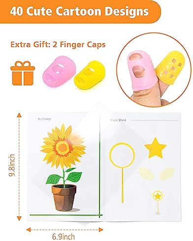 SONGTIY 3D Printing Drawing Book, Colorful 40 Patterns Thick Paper Template