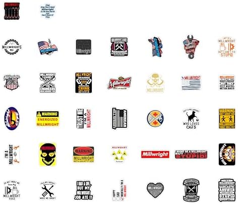 Millwright Stickers for Hard Hat for Water Bottle and Laptop - Millwright Party Favors & Decorations, Waterproof Vinyl Decals, Trade and Work Stickers