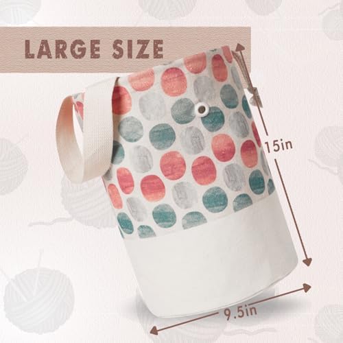 TOGETRUE Yarn Bag, Knitting Crochet Bag, Portable Yarn Storage Bags Organizer for Crocheting Project, Store Skein Ball, Short Knitting Needle (Large, Point Shape)