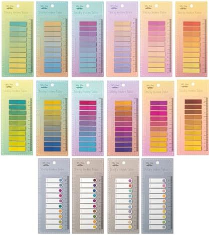Mr. Pen- Colorful Sticky Tabs, 16 Sets, 3200 pcs, Translucent Page Markers