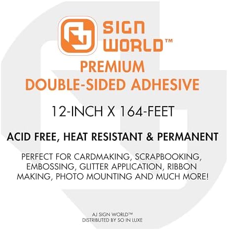 Best 12" Ultra-Thin Permanent Double-Sided Tape for Arts, Crafts, Die Cutting, Photography, Scrapbooking, Tear-by-Hand, Documents, All Purpose (12-Inch by 55 Yards)