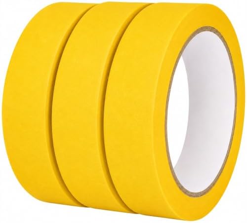 Yellow Painters Tape 1 Inch Wide, 25 Yards x 3 Rolls Masking Tape