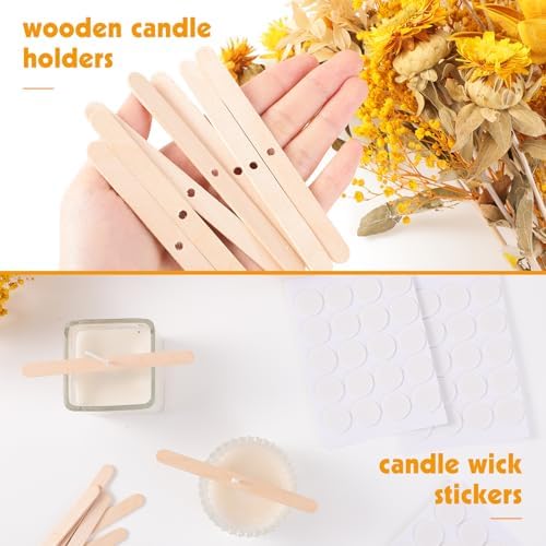 150-Piece Candle Wicks Kit with Stickers, Holders & Labels, 4/6/8 Inch