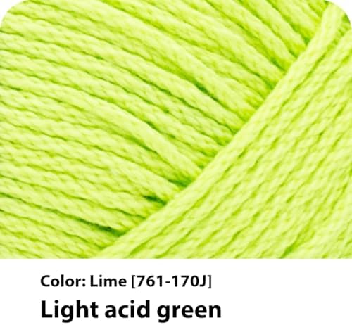 Lion Brand Yarn, 24/7 Cotton Yarn, Lime, Green, 1 Pack