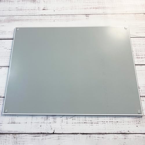 GLASSBOARD STUDIO Rich Black Glass Craft Mat (13.5x18in) - Magnetic, Heat & Scratch Resistant, Stain-Proof for Crafting, Cutting, Painting, Mixed Media Artwork - Grid & Angle Lines, Non-Slip Feet