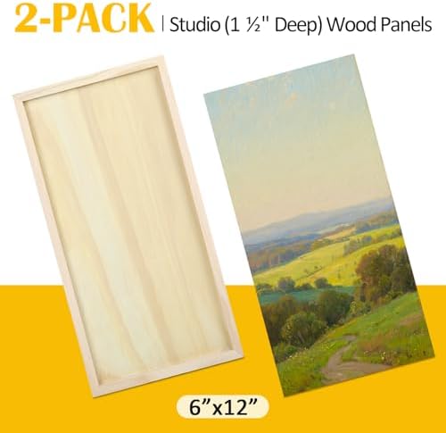 Falling in Art 2 Pack 6x12'' Unfinished Gallery Birch Wood Canvas Panels