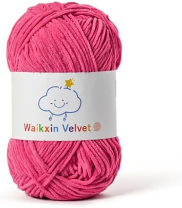 Fluffy Chenille Yarn for Crocheting，Baby Yarn for Crocheting Soft，50g/1.76oz Velvet Amigurumi Yarn ，Fingering Weight Yarns for Crocheting Baby Blankets、DIY Craft.(Rose)