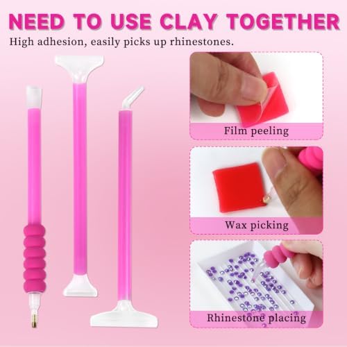 30 Pcs Bedazzling Pen Tools Set with 5 Diamond Art Sorting Trays