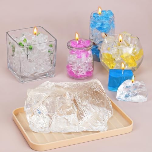 Blingfun 3.3LB Jelly Wax for Candle Making– Clear Gel Wax with High Transparency, Long Burning Time – DIY Scented Candles, Dried Flower, Ocean & Decorative Crafts