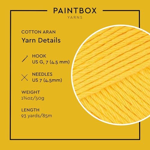 Paintbox Yarns 100% Cotton Aran Yarn 1.76oz / 50g, 93yds / 85m