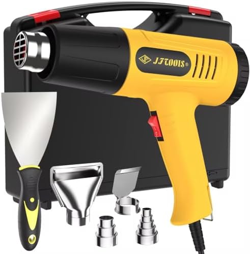 Heat Gun Kit, 900W Hot Air Gun 300/600℃ Dual Temp with 4 Nozzles & Case