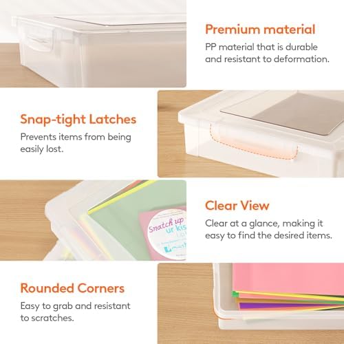 Lifewit Paper Organizer Storage with Lid, Fits 8.5" x 11" Letter, 2 Pcs