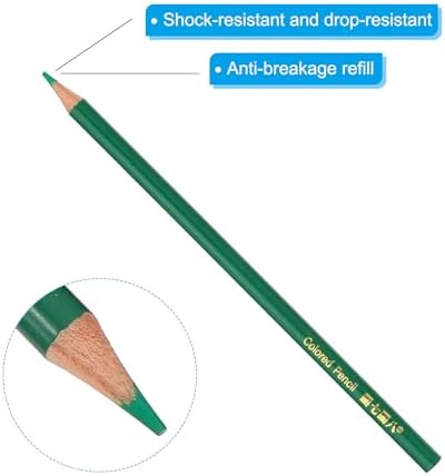 PATIKIL Green Colored Pencils Set,6 Pcs Oil Color Pencils Wooden Coloring Drawing Pencil for Artists Art Painting