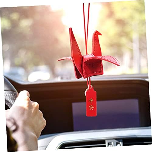Garneck 1 Set Leather Craft Kit DIY Origami Crane Pendant for Car Home Party Decorations