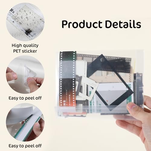 94Pcs Vintage Photo Themed Scrapbooking Kits, Movie Film Scrapbook Kit for Film Stickers and Journaling Supplies , Waterproof Album Tape Stickers for Journal Collage, Planner, DIY Craft Collage Album