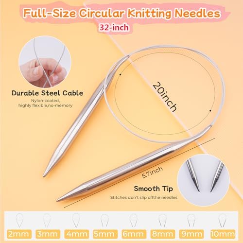 Weabetfu 56Pcs Knitting Needles Set with Tote Bag for Beginners