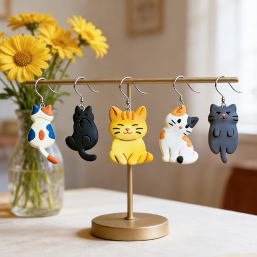 ORIGACH 16 Pcs Cute Cat Polymer Clay Cutters Set