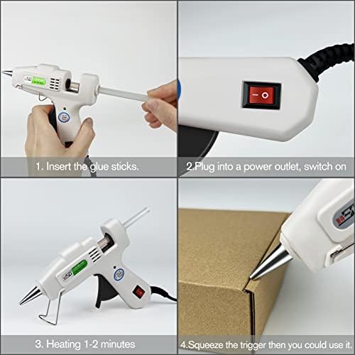 Krightlink Mini Hot Glue Gun Kit with 30 Glue Sticks 20w Fast Preheating | Hot Melt High Temp hot glue gun, Anti-Drop Precision Nozzle, for School Crafts DIY Arts, Quick Home Repairs - White