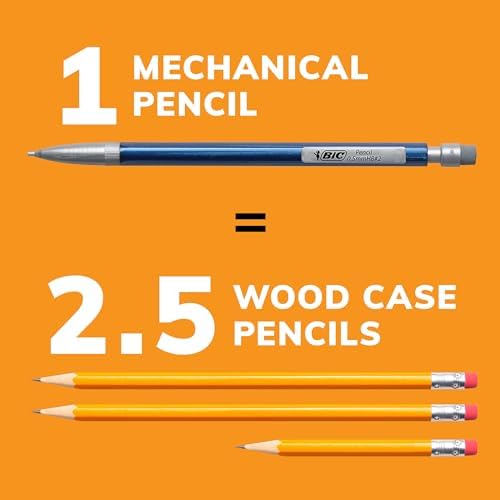 BIC Xtra-Precision Mechanical Pencils, Fine Point, 0.5mm, 24-Count Pack | Mechanical Drafting Pencil Set | Crisp, Precise Lines | Clean-Erasing Lead | Strong Core | Ideal for Drafting and Writing